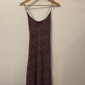 Elegant Spaghetti Strap Dress in Brown